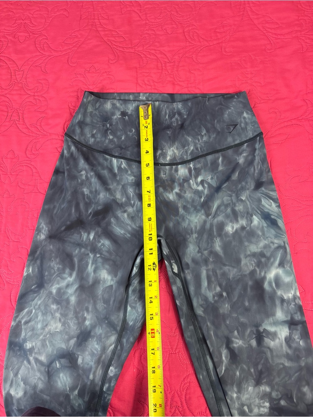 Gymshark Black & Gray Marble-Print High-Waist Leggings - Picture 6 of 9